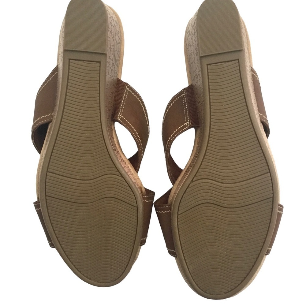 Dr. Scholl's Strappy 3” Wedge Sandal Slider Shoes New! 8.5 Retro Style - Picture 5 of 7